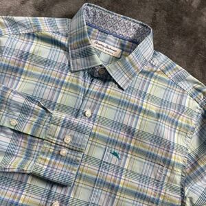 Tommy Bahama Sarasota Stretch Mens Small Plaid Long Sleeve Button Down Shirt